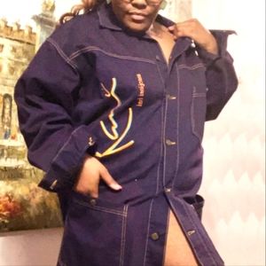 1X Karl Kani purple denim jacket